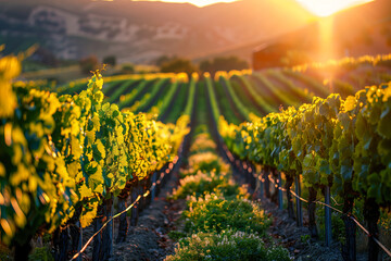 Grape plantations, fields out of focus