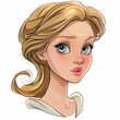 © zakiroff - Beautiful Blonde Woman with Blue Eyes, Portrait of Female Character Illustration, Elegant Lady Concept