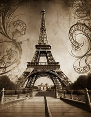 Wall Mural - vintage eiffel tower