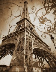 Wall Mural - vintage eiffel tower