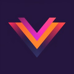 Sticker - Vibrant abstract geometric V shape in gradient colors