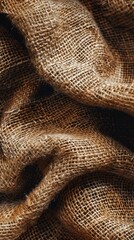 Wall Mural - Rough Burlap Sack Texture Background, 4K hyperrealistic photo