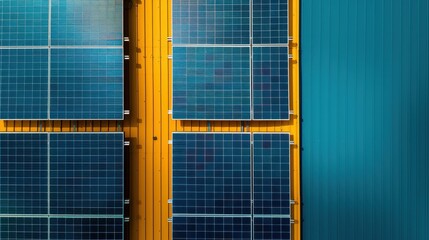 Wall Mural - a solar panel on the roof is an alternative form of energy that helps save resources and promotes su