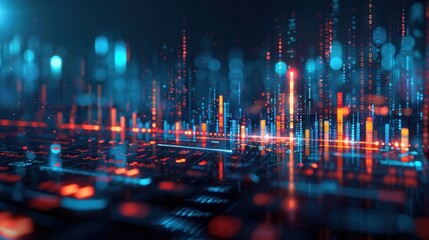 Wall Mural - Stock graph and financial chart. Analyze stock market finance volume of stock market with Graph and chart holograph technology.