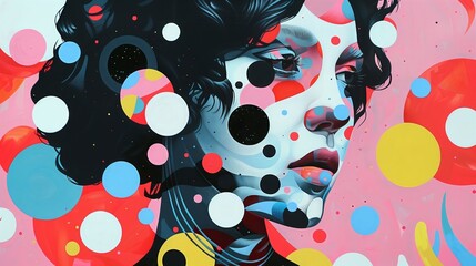 Poster - polka dot-themed artwork with bold designs, vibrant colors, and intricate patterns offers a whimsica
