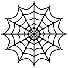 Wall Mural - An intricate web spun by a spider vector silhouette 