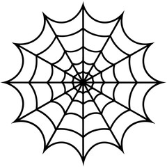 Wall Mural - An intricate web spun by a spider vector silhouette 