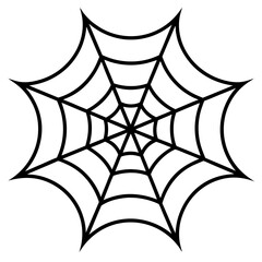Wall Mural - An intricate web spun by a spider vector silhouette 