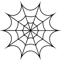 Wall Mural - An intricate web spun by a spider vector silhouette 