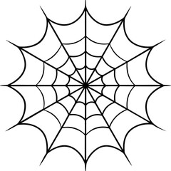Wall Mural - An intricate web spun by a spider vector silhouette 