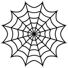 Wall Mural - An intricate web spun by a spider vector silhouette 