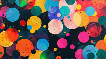 Poster - a vibrant polka dot pattern with dynamic designs, creating an eye-catching and lively visual experie