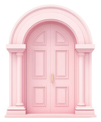 Canvas Print - PNG Door architecture pink white background.