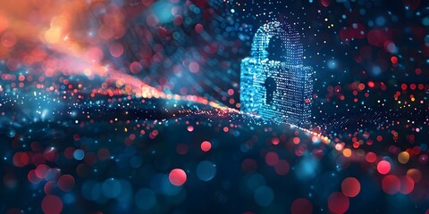 Wall Mural - Safeguarding Data and Privacy in Cyberspace through Internet Technology. Concept Cybersecurity, Data Protection, Privacy Regulations, Online Safety, Information Security