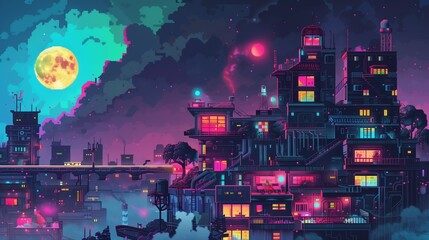 Poster - Colorful pixel art features vibrant designs that captivate and inspire, showcasing creativity and precision.