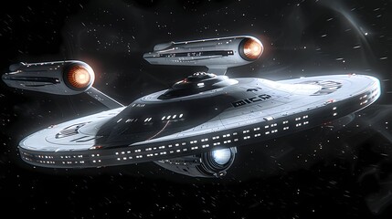 a model of a spaceship in the space on the top and a star on the background, generative ai illustrat