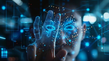 Poster - Biometric security system, emphasizing advanced authentication methods
