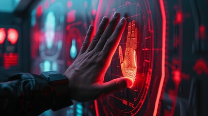 Poster - Biometric security system, emphasizing advanced authentication methods