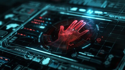 Poster - Biometric security system, emphasizing advanced authentication methods