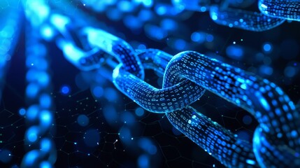 Poster - Blockchain technology background, symbolizing decentralized digital ledgers