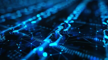 Poster - Blockchain technology background, symbolizing decentralized digital ledgers