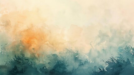 Poster - Blurred edges and soft colors give a watercolor background a nostalgic feel