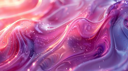 Poster - Abstract 3D composition of purple and pink glossy shapes: smooth and reflective