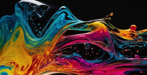 Wall Mural - Vibrant Abstract Swirl of Colors: A Dynamic Wave or Fiery Flame