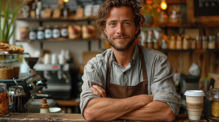 Wall Mural - bartender in bar