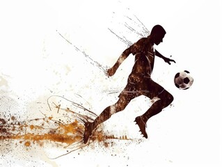 Canvas Print - soccer player silhouette