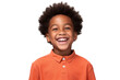 © venusvi - Cheerful black kid showing teeth with a big smile Isolated on white background