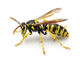 Sticker - wasp isolated on white background