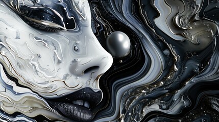 Poster - pearl-inspired artwork with bold designs captures the shimmering beauty and timeless allure of pearl