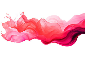 Wall Mural - Dynamic stroke of pink and red paint, expressive design Isolated on white background