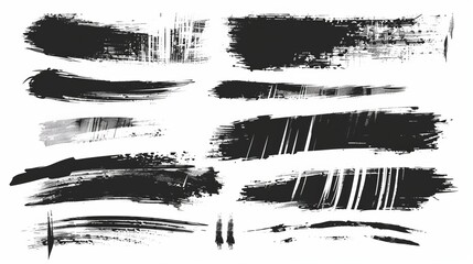 Featuring long black brush strokes, this image includes varying textures and patterns, offering a dynamic and diverse array of artistic elements perfect for creative work.