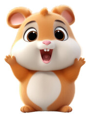 Sticker - PNG Figurine portrait hamster rodent transparent background