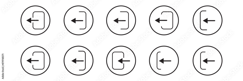 icons sign in and sign out app vector symbol logout and login, arrow ...