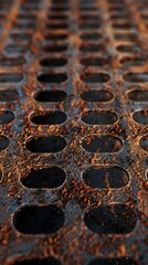 Wall Mural - Old Rusty Metal Grate Texture Background, 4K hyperrealistic photo