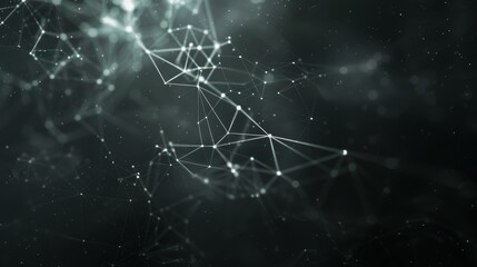 Poster - Abstract polygonal space low poly dark background with connecting dots and lines. Connection structure. 3d rendering