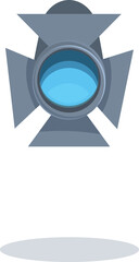 Poster - professional studio spotlight is illuminating empty space with bright blue light