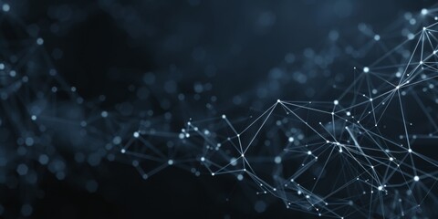 Poster - Abstract polygonal space low poly dark background with connecting dots and lines. Connection structure. 3d rendering