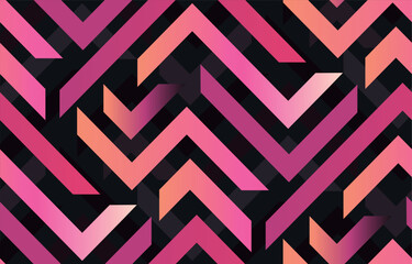 Seamless pink color zigzag geometric vector pattern