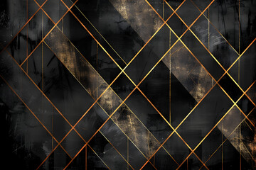 Wall Mural - geometric black gold background. luxurious textured background of lines and slabs