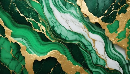 Sticker - green with gold marble stone as background emerald marble marble