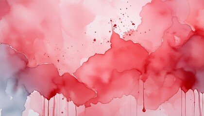 Sticker - red watercolor background wet