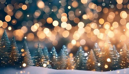 Poster - abstract christmas background with bokeh