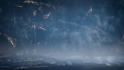 Wall Mural - distressed overlay dust scratches filter smeared dirt stains on dark blue weathered surface distressed chalkboard texture design