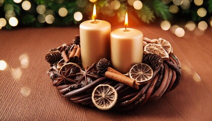 Canvas Print - two candles on an advent wreath