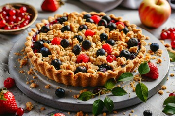 Poster - Fruit pie with homemade crust and crumble