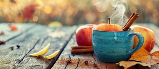 Poster - Warm Apple Cider in Autumn